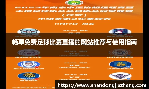 畅享免费足球比赛直播的网站推荐与使用指南